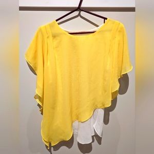 Yellow laura petite flowy dress top